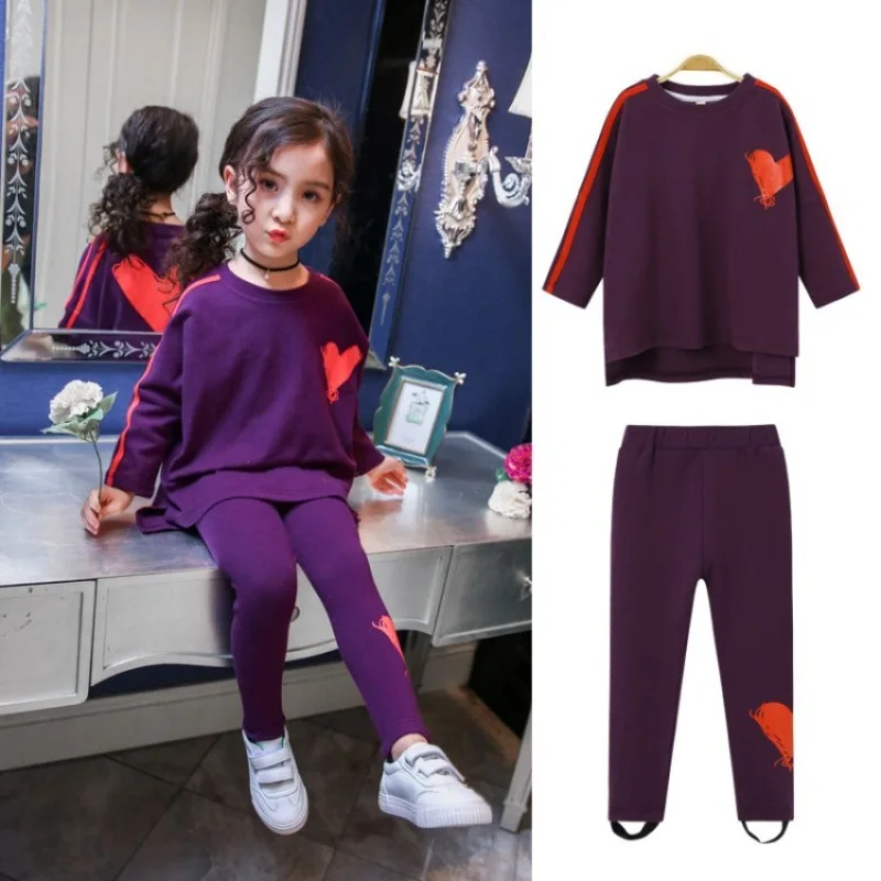 

2019 Autumn Girls Clothing Sets Children Tracksuit Outfit Teen Girl Long Sleeve Coat And Stretch Pants Suit Kids Clothes Set