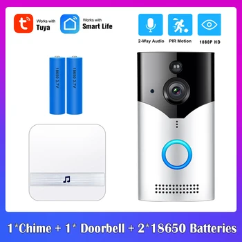 Tuya APP HD 1080P Video Intercom Doorbell+ Indoor Chime+Battery Smart Wireless Security Doorbell Camera IR Night Vision Alarm
Tuya APP HD 1080P Video Intercom Doorbell+ Indoor Chime+Battery Smart Wireless Security Doorbell Camera IR Night Vision Alarm