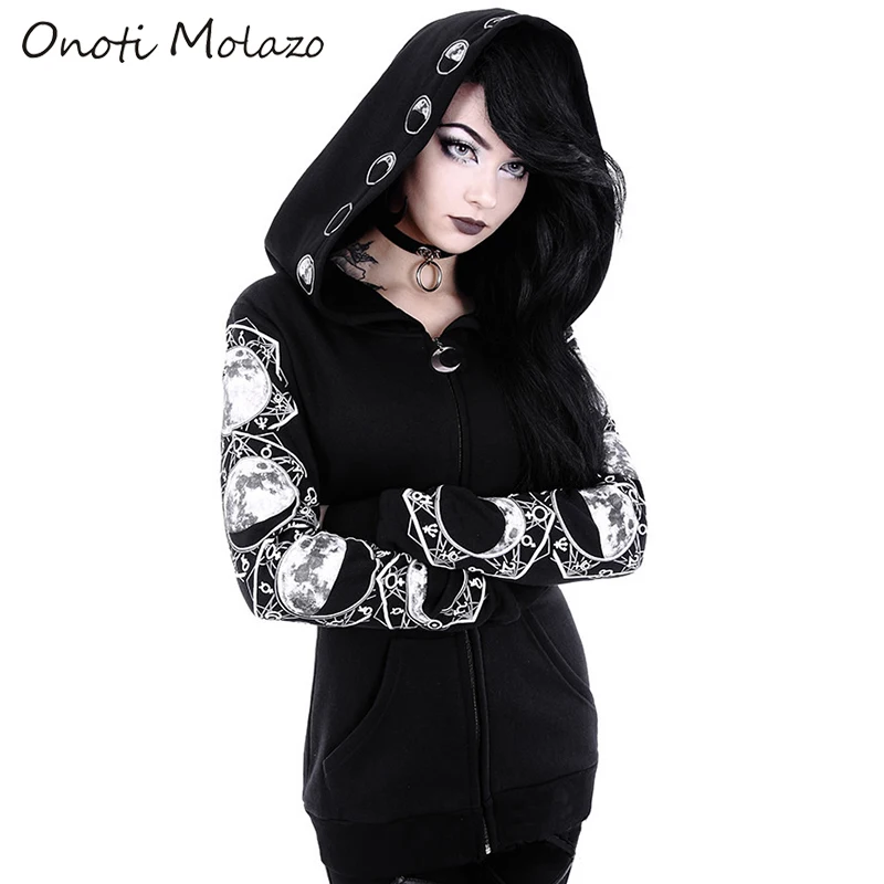 Onoti Molazo Gothic Print Coat Jackets Women Autumn with Hat Black Punk Fashion Ladies Chic Jackets Coats Female 2019 Winter New
Onoti Molazo Gothic Print Coat Jackets Women Autumn with Hat Black Punk Fashion Ladies Chic Jackets Coats Female 2019 Winter New
