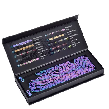 SUMC Hollow 116-Links Road / MTB Chain Hollow Designed Super Lightweight Coating Rainbow Alloy Bike Chain 9-10-11-12Speed
SUMC Hollow 116-Links Road / MTB Chain Hollow Designed Super Lightweight Coating Rainbow Alloy Bike Chain 9-10-11-12Speed
