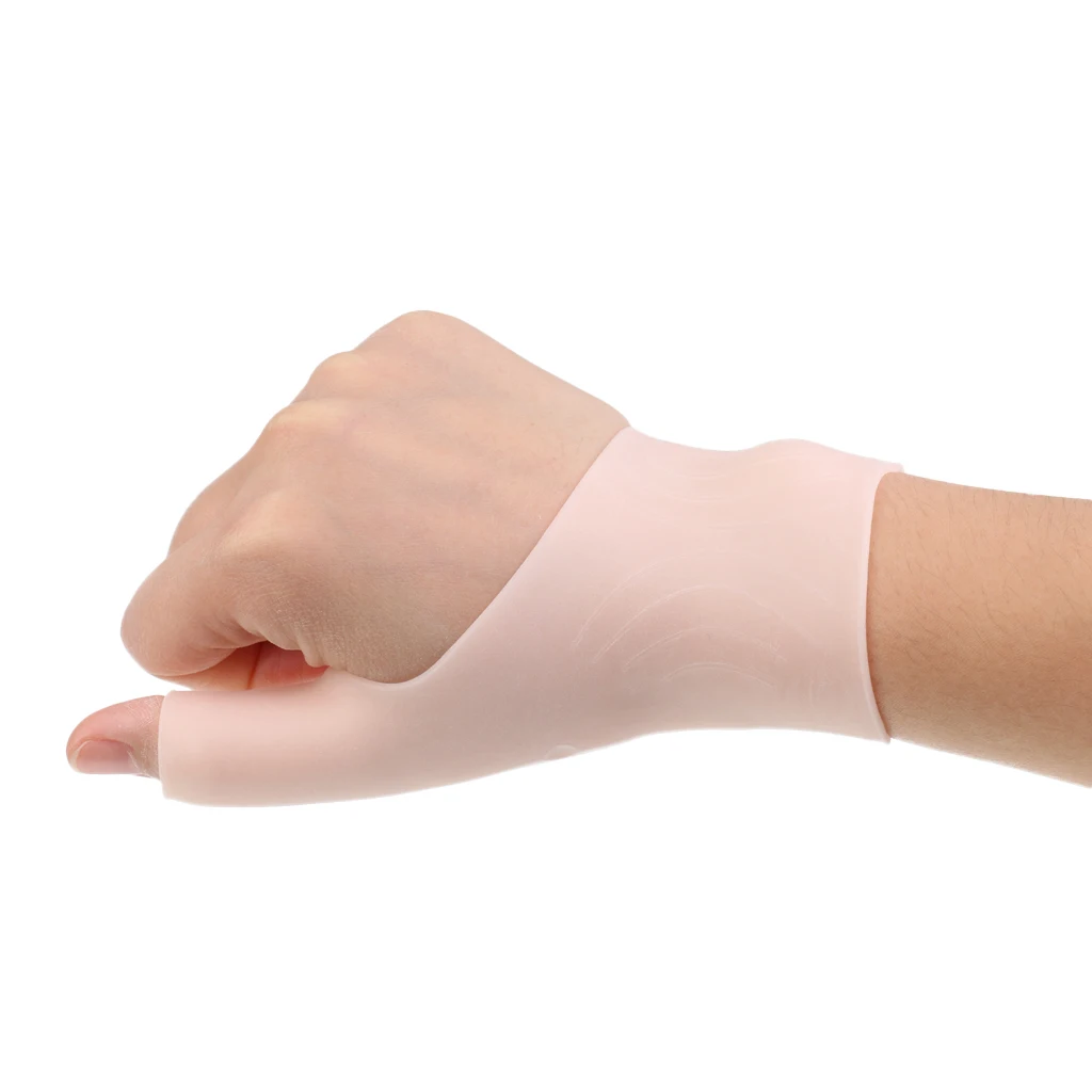 1Pair Silicone Gel Thumb Wrist Support Gloves Tenosynovitis Spasms Relief Pain - Nude 1Pair Silicone Gel Thumb Wrist Support Gloves Tenosynovitis Spasms Relief Pain - Nude