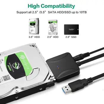 5Gbps USB 3.0 to SATA 3 2 1 Cable 2.5 3.5 Inches with 12V Power Hard Drive Adapter HDD SSD Converter for Windows Linux 
5Gbps USB 3.0 to SATA 3 2 1 Cable 2.5 3.5 Inches with 12V Power Hard Drive Adapter HDD SSD Converter for Windows Linux