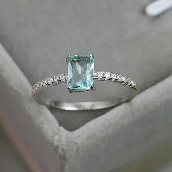Rectangle Aquamarine Lab Gemstone Ring Light Blue Zircon Geometric Rings For Women 925 Sterling Silver Engagement Bands Jewelry
Rectangle Aquamarine Lab Gemstone Ring Light Blue Zircon Geometric Rings For Women 925 Sterling Silver Engagement Bands Jewelry