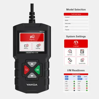 YA-201 OBD2 Car Fault Code Reading Card Battery Detector Multi Language Scanner For Diagnosing Auto Fault Diagnostic Tool Tester
YA-201 OBD2 Car Fault Code Reading Card Battery Detector Multi Language Scanner For Diagnosing Auto Fault Diagnostic Tool Tester
