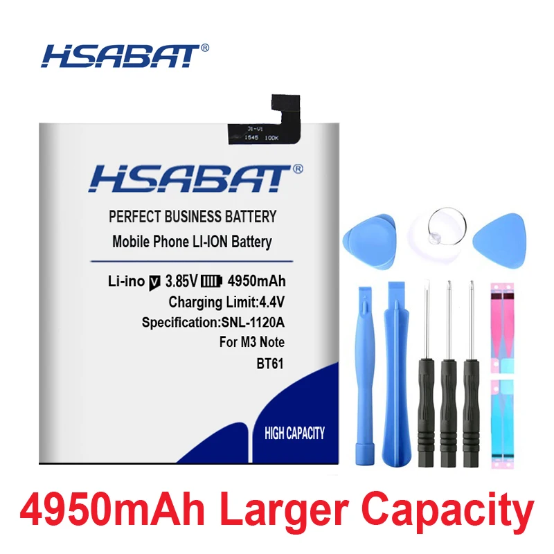 HSABAT 100% New Larger Capacity 4900mAh BT61 Battery for Meizu M3 Note M681H M681 L681H L-version
HSABAT 100% New Larger Capacity 4900mAh BT61 Battery for Meizu M3 Note M681H M681 L681H L-version
