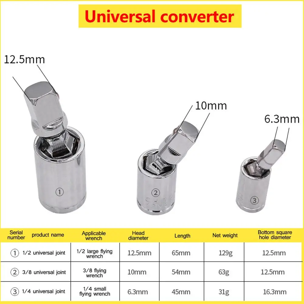 Household Tools Impact Universal Joint Set Universal Joint Socket Swivel Set 3/81/41/2 Universal Joint
Household Tools Impact Universal Joint Set Universal Joint Socket Swivel Set 3/81/41/2 Universal Joint