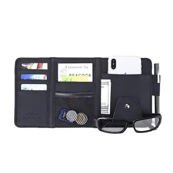 PU Leather Car Sun Visor Organizer Bag Multi-Function Sun Visor Cover with Zipper Card Slots Smart Phone Storage Pouch Sunglass 
PU Leather Car Sun Visor Organizer Bag Multi-Function Sun Visor Cover with Zipper Card Slots Smart Phone Storage Pouch Sunglass