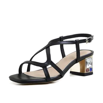 Genuine Leather Women Sandals Brand High Heels Party Dress Lady Basic Shoes Woman Sexy Ladies Sandals Large Size 34-43
Genuine Leather Women Sandals Brand High Heels Party Dress Lady Basic Shoes Woman Sexy Ladies Sandals Large Size 34-43