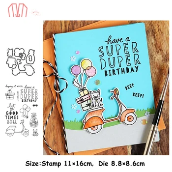 Mai Dog Bike Balloon Metal Cutting Dies Stencils Cear Stamp for DIY Scrapbooking photo album Decorative Embossing DIY Paper Card 
Mai Dog Bike Balloon Metal Cutting Dies Stencils Cear Stamp for DIY Scrapbooking photo album Decorative Embossing DIY Paper Card