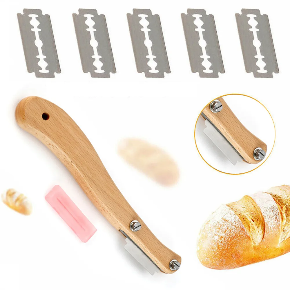 Bread Arc Curved Knife Bread Slashing Tool Baguette Cutting French Toast Cutter 5 Blades Bakery Tool Bread Lame with Wood Handle
Bread Arc Curved Knife Bread Slashing Tool Baguette Cutting French Toast Cutter 5 Blades Bakery Tool Bread Lame with Wood Handle