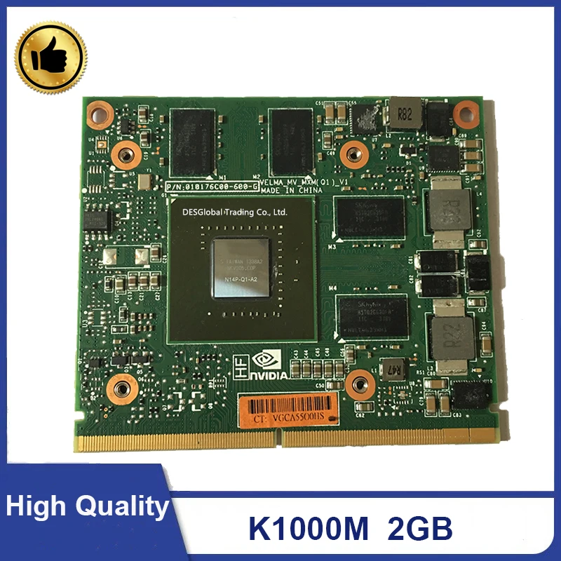 K1000M K1000 Video Graphic VGA Card N14P-Q1-A2 2G For Laptop HP 8570W 8770W Dell M4700 M4800 CN-0KKVMC 0KKVMC Working Perfectly
K1000M K1000 Video Graphic VGA Card N14P-Q1-A2 2G For Laptop HP 8570W 8770W Dell M4700 M4800 CN-0KKVMC 0KKVMC Working Perfectly