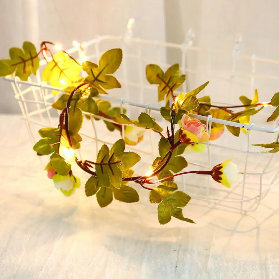 2M 30LED Waterproof Light String Plastic Simulation Rattan Rose Green Leaf String For Home Wedding Garden Christmas Decoration
2M 30LED Waterproof Light String Plastic Simulation Rattan Rose Green Leaf String For Home Wedding Garden Christmas Decoration