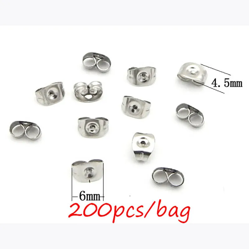 200pcs 4.5X6mm Stainless Steel Earring Back Ear Stud Plug Stopper Accessories for Diy Jewelry Making Earring Findings Supplier
200pcs 4.5X6mm Stainless Steel Earring Back Ear Stud Plug Stopper Accessories for Diy Jewelry Making Earring Findings Supplier