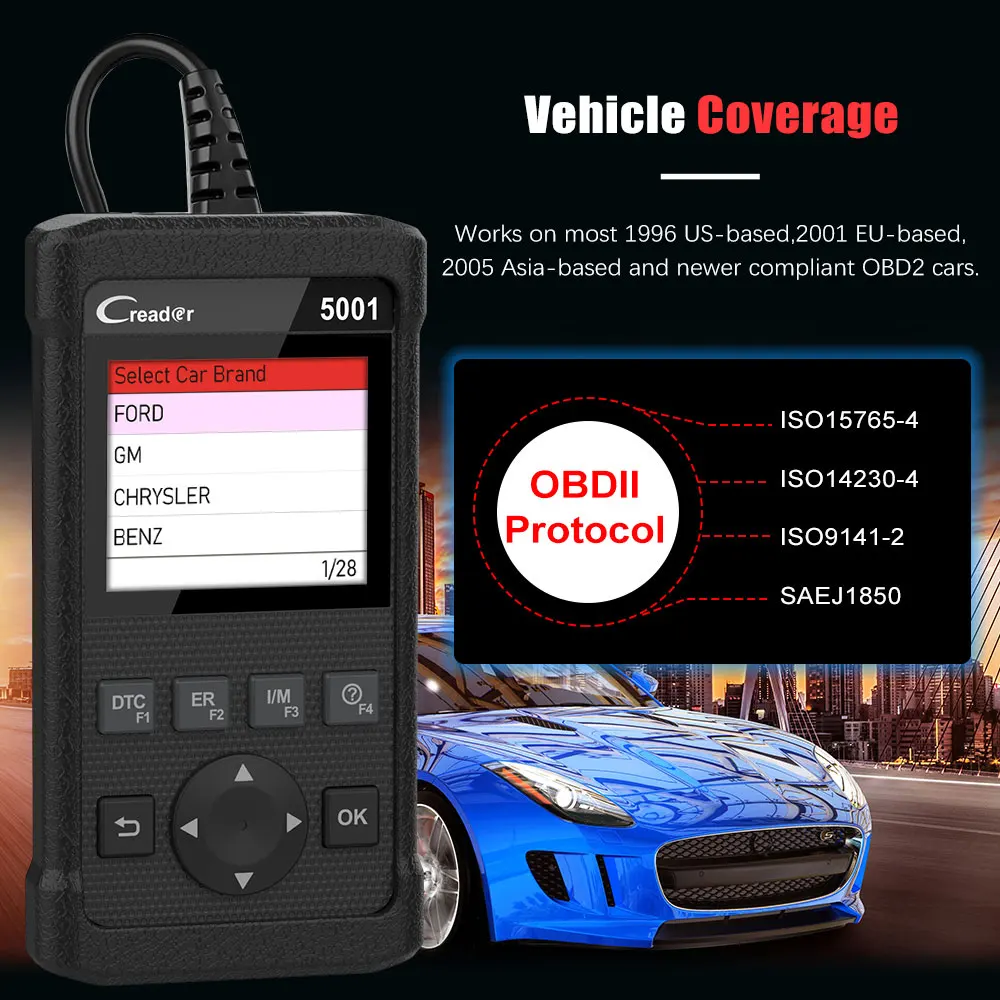 OBD2 Scanner CR5001 OBD Car Diagnostic Auto Diagnostic Tool Car Engine Fault Detector ERROR Code Reader
OBD2 Scanner CR5001 OBD Car Diagnostic Auto Diagnostic Tool Car Engine Fault Detector ERROR Code Reader