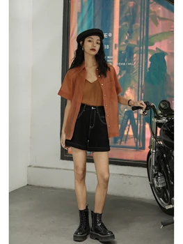 SERAFINA 2020 Fashion vintage blouse women suit purple Collared casual two way wearing loose short sleeve shirt female tops
SERAFINA 2020 Fashion vintage blouse women suit purple Collared casual two way wearing loose short sleeve shirt female tops