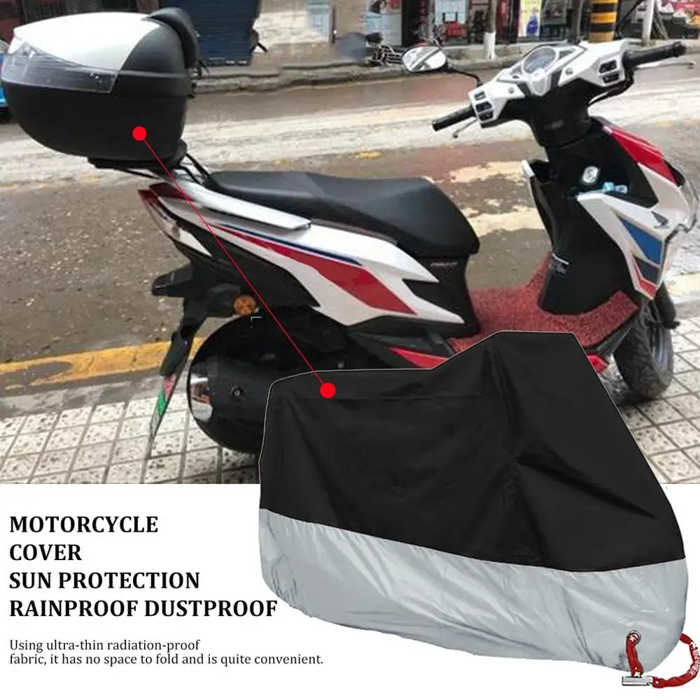 taille: L couleur: noir et rouge Housse de moto de protection ext/érieure int/érieure 190T 210D Protection solaire /étanche /à la pluie Housse de pluie pour moto et