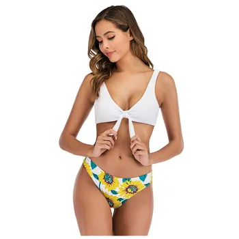 Bikinis Brasileiro 2020 Women Sexy Sunflower Print Swimwear High Waist Bikini Set Two Piece Swimsuit Biquini Maillot De Bain
Bikinis Brasileiro 2020 Women Sexy Sunflower Print Swimwear High Waist Bikini Set Two Piece Swimsuit Biquini Maillot De Bain