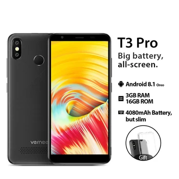 

Vernee T3 PRO SmartPhone 3GB RAM 16GB ROM 5.5" 4G LTE MTK6739 Quad Core Android 8.1 4080MAH 5.0MP+13.0MP WIFI GPS Mobile Phone