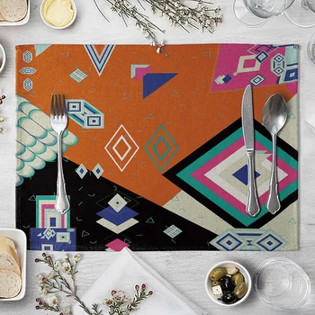 Triangle Geometry Pattern Placemat Colorful Dining Table Mat Tea Coaster Cotton Linen Pad Cup Mats 40*30cm Home Decor
Triangle Geometry Pattern Placemat Colorful Dining Table Mat Tea Coaster Cotton Linen Pad Cup Mats 40*30cm Home Decor