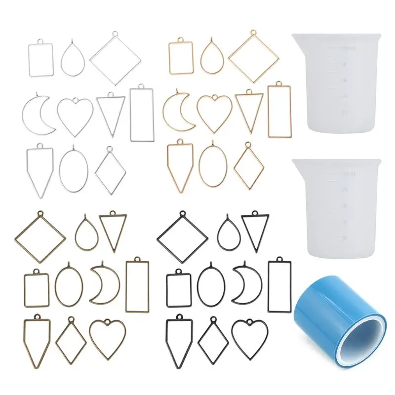 Geometric Metal Frame Set with Measuring Cup DIY Epoxy Resin UV Crystal Drop Round Triangle Hollow Pendant Casting Mould
Geometric Metal Frame Set with Measuring Cup DIY Epoxy Resin UV Crystal Drop Round Triangle Hollow Pendant Casting Mould