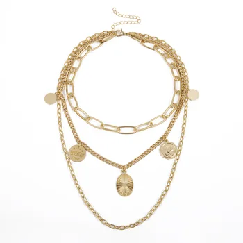 Hot cross-border jewelry exaggerated personality geometric letter necklace with retro multi-layer coins tassel chain necklace
Hot cross-border jewelry exaggerated personality geometric letter necklace with retro multi-layer coins tassel chain necklace