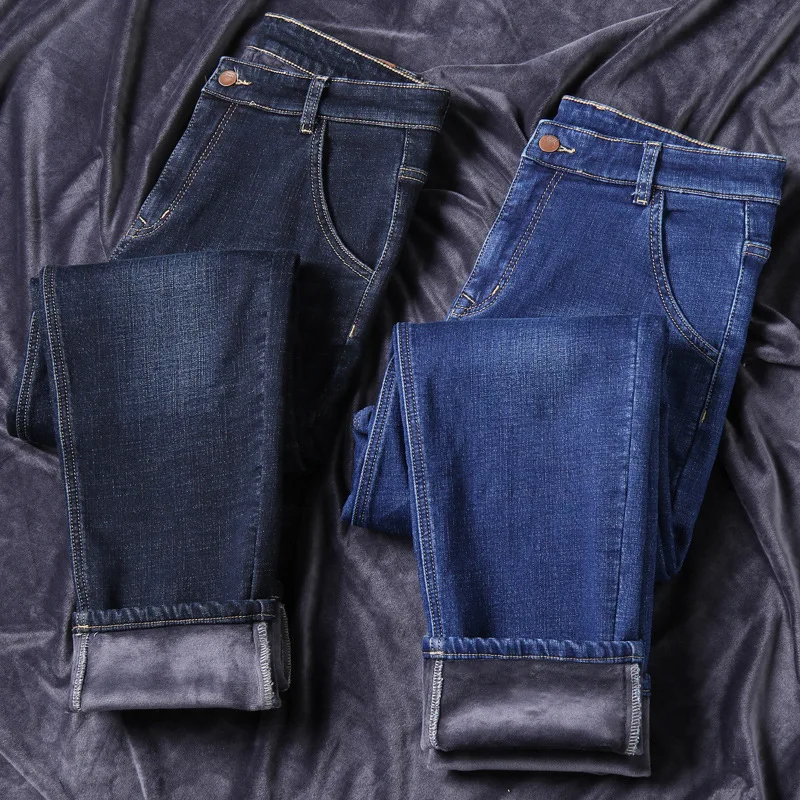 2020 Winter Pantalon Homme Homens Jeans Thicken Fleece Lined Stretch Thick Velvet Plus Size 40 Pants Men
2020 Winter Pantalon Homme Homens Jeans Thicken Fleece Lined Stretch Thick Velvet Plus Size 40 Pants Men