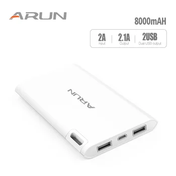ARUN J208 Ultral Thin 8000mAh Portable Power Bank, Only 5pcs left, White, Special Offer, Ship from Russian Warehouse
ARUN J208 Ultral Thin 8000mAh Portable Power Bank, Only 5pcs left, White, Special Offer, Ship from Russian Warehouse