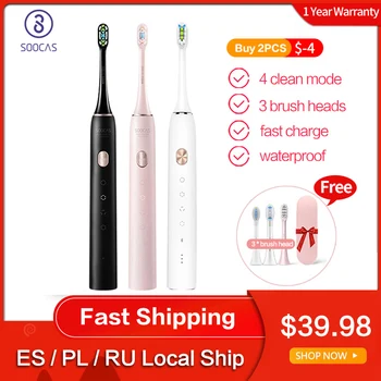 

Global Version Soocas X3U Sonic Electric Toothbrush Upgraded Adult Waterproof Ultrasonic automatic Toothbrush USB Rechargeable