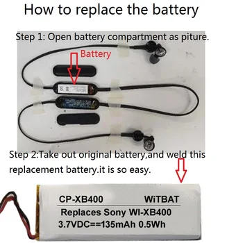 New Battery for Sony WI-XB400 Headset WI XB400 Earphone Li Polymer Rechargeable Accumulator Pack Replacement 3.7V 135mAh
New Battery for Sony WI-XB400 Headset WI XB400 Earphone Li Polymer Rechargeable Accumulator Pack Replacement 3.7V 135mAh