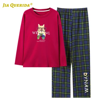 Cartoon Printing Crew Neck Homesuit Homeclothes Sleepwear Fashion Style Casual Style Woman Clothes Spring Autumn Plaid Printing
Cartoon Printing Crew Neck Homesuit Homeclothes Sleepwear Fashion Style Casual Style Woman Clothes Spring Autumn Plaid Printing