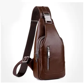 Fashional Men Chest Shoulder Bag Zipper Large Capacity PU Leather Handbags For Mobile Phone Keys
Fashional Men Chest Shoulder Bag Zipper Large Capacity PU Leather Handbags For Mobile Phone Keys