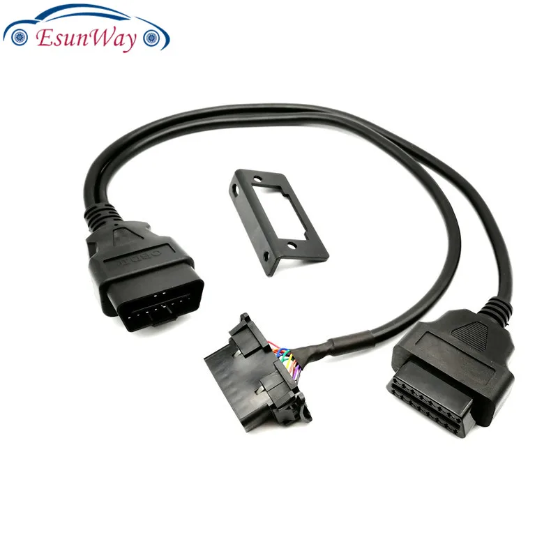 OBD2 16Pin 1 Штекерный двойной женский удлинитель с перегородкой OBD 2 Автомобильный