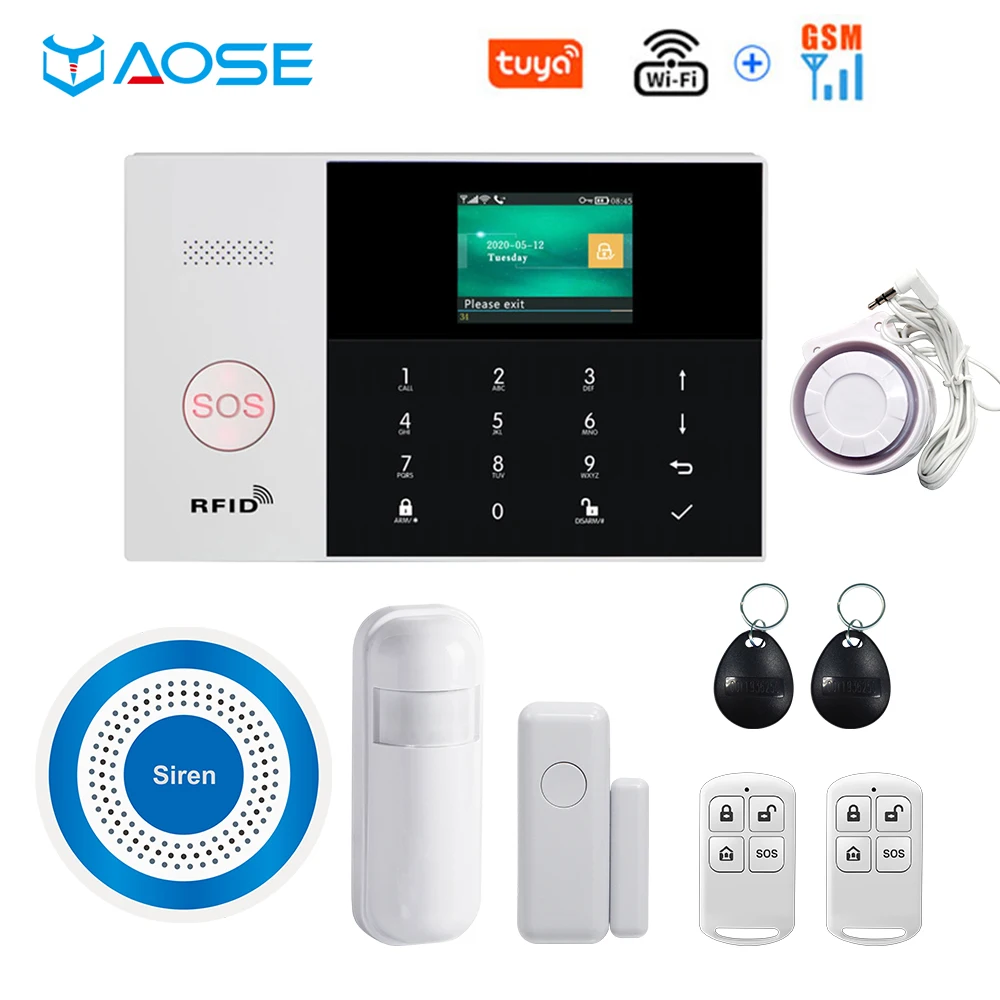 Tuya WIFI GSM GPRS Wireless 433MHz Home Burglar Alarm System with Smoke Detector IP Camera Security Alarm Kit SmartLife APP
Tuya WIFI GSM GPRS Wireless 433MHz Home Burglar Alarm System with Smoke Detector IP Camera Security Alarm Kit SmartLife APP