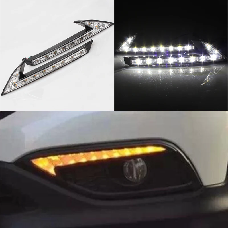For Honda CRV CR-V 2015 2016 Front Fog Lamp 2pcs DRL LED Daytime Running Lights with Yellow Turn Signal Light Functions
For Honda CRV CR-V 2015 2016 Front Fog Lamp 2pcs DRL LED Daytime Running Lights with Yellow Turn Signal Light Functions