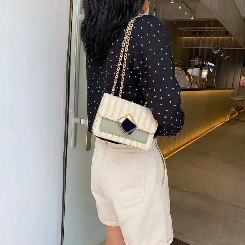 New Arrival France Non-mainstream Bag Western Style Shoulder Bag Women's Versatile Contrast Color Square Sling Bag Stripes Summe
New Arrival France Non-mainstream Bag Western Style Shoulder Bag Women's Versatile Contrast Color Square Sling Bag Stripes Summe