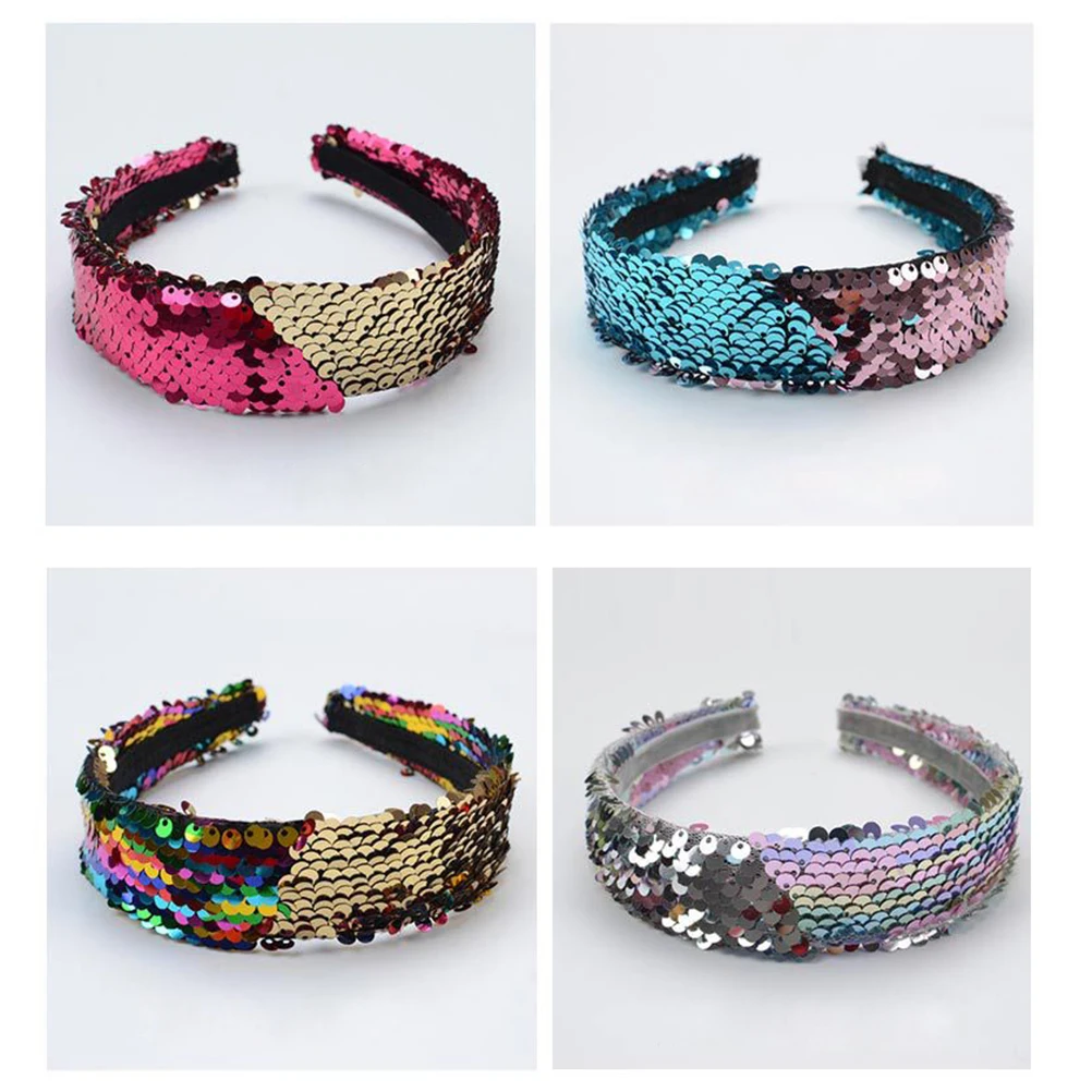 mermaid sequin headband reversible sequins padded