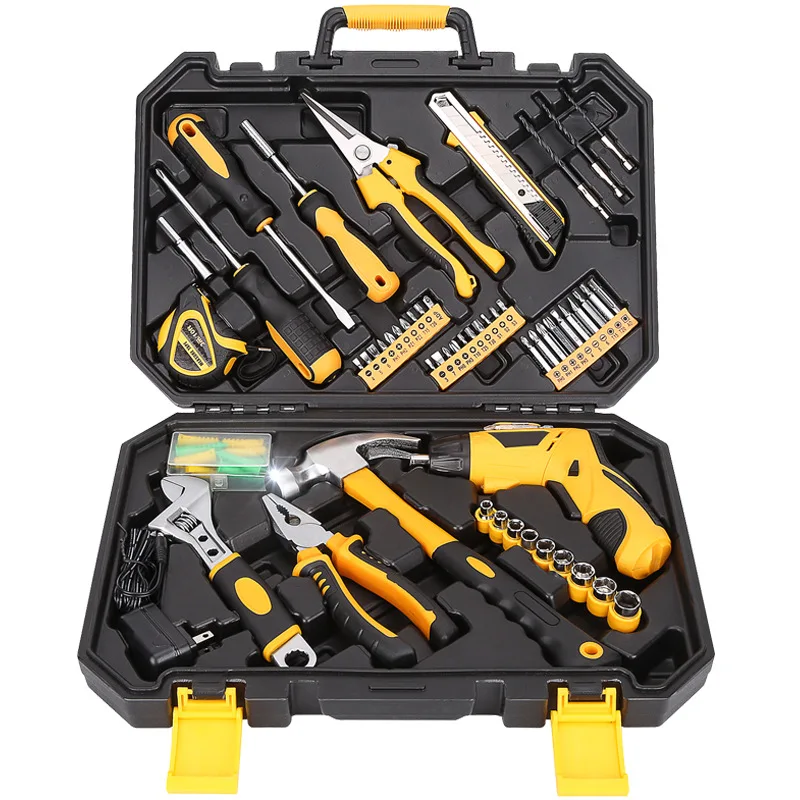 95 Pcs Hand Tool Set Household Repair Electric drill Hand Tool Kit with Plastic Toolbox Storage Case Wrench Screwdriver Knife
95 Pcs Hand Tool Set Household Repair Electric drill Hand Tool Kit with Plastic Toolbox Storage Case Wrench Screwdriver Knife