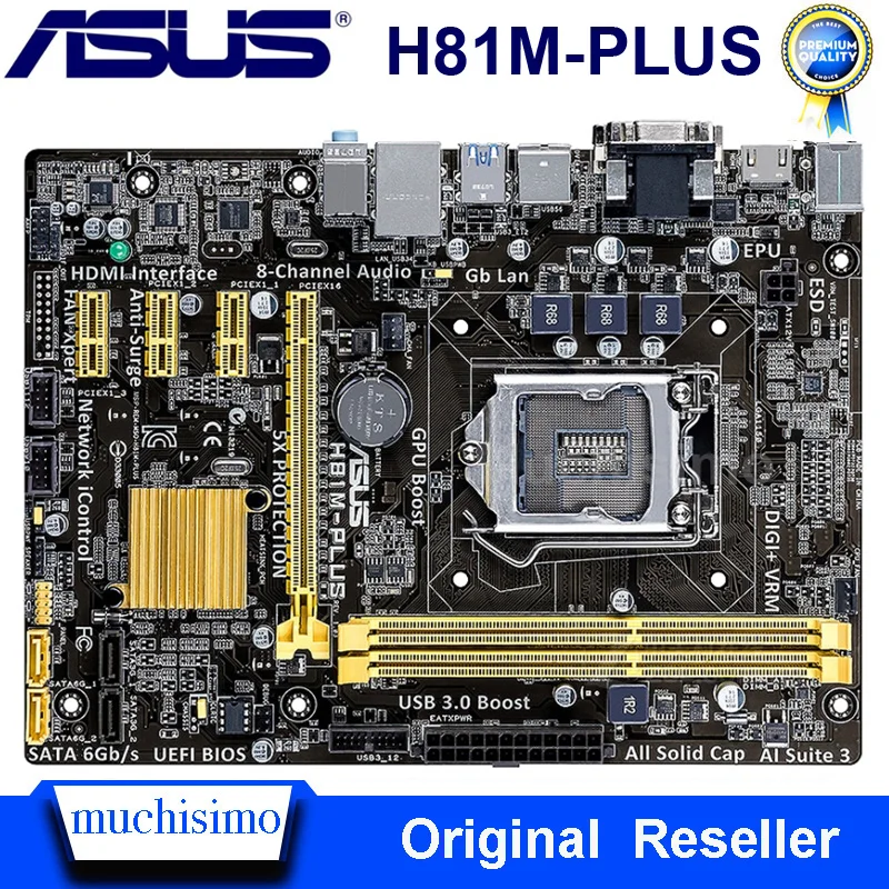 DDR3 Asus H81M-PLUS материнская плата LGA 1150 Core i7/i5/i3 16 Гб Intel H81 оригинальный рабочего Mainbaord |
