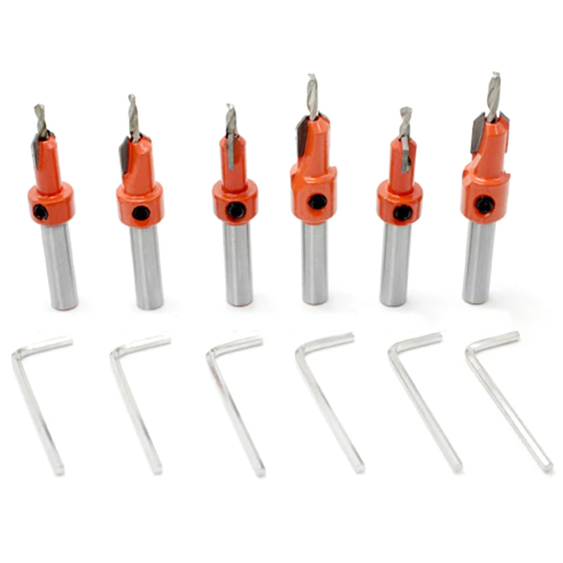 6Pcs Woodworking Step Drill Bit 2.8*8Mm-3.2*10Mm Countersunk Head Wood Taper Sink Hole Screw Hole Chamfering Drill
6Pcs Woodworking Step Drill Bit 2.8*8Mm-3.2*10Mm Countersunk Head Wood Taper Sink Hole Screw Hole Chamfering Drill