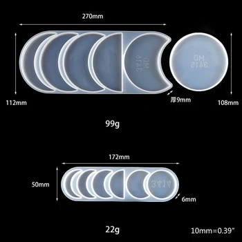 DIY Multifunctional Silicone Epoxy Resin Casting Molds,Moon Phase Resin Molds M2EA
DIY Multifunctional Silicone Epoxy Resin Casting Molds,Moon Phase Resin Molds M2EA