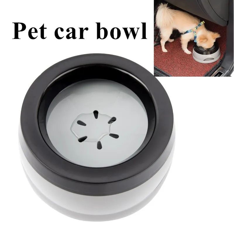 

750ML Pet Dogs Car Water Bowl Anti-Spill Feeding Water Feeder Non-wet Mouth Pets Dog Cat Travel Bowls Food Container