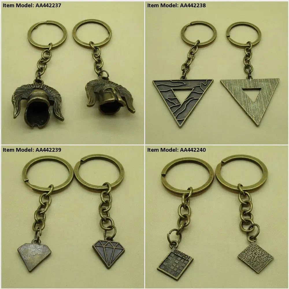 Брелок для ключей Рыцарь Шлем треугольник Алмазная форма ювелирных изделий