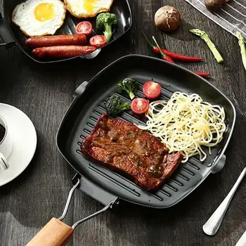 No Oil-smoke Pan Steak Frying Pan Square Grill Pan Non-Stick Frying Pan Multi-function Cooking Pans For Gas Induction Cooker
No Oil-smoke Pan Steak Frying Pan Square Grill Pan Non-Stick Frying Pan Multi-function Cooking Pans For Gas Induction Cooker