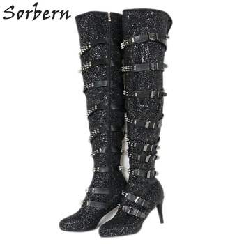 Sorbern Custom Crossdresser Art Performance Boots Punk Style Rivet Straps High Heels Kinky Boots Guy Footwear Drag Queen Boot 
Sorbern Custom Crossdresser Art Performance Boots Punk Style Rivet Straps High Heels Kinky Boots Guy Footwear Drag Queen Boot