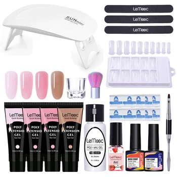 LEMOOC Poly Nail UV Gel Set With UV LED Curing Lamp Nail Dryer Manicuring Tools Base Top Coat Quick Building Extending Set
LEMOOC Poly Nail UV Gel Set With UV LED Curing Lamp Nail Dryer Manicuring Tools Base Top Coat Quick Building Extending Set