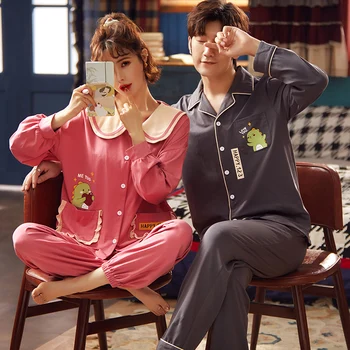 Couples Pajamas Set Cartoon Printing Home Clothing Lovers Casual Wear Autumn Women/Men Long Sleeve Shorts Sleepwear
Couples Pajamas Set Cartoon Printing Home Clothing Lovers Casual Wear Autumn Women/Men Long Sleeve Shorts Sleepwear