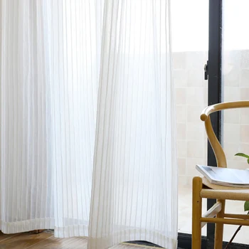 White Stripe Sheer Tulle Curtains for Bedroom Living Room Window Screening High Quality European Style Elegant Sheer Voile
White Stripe Sheer Tulle Curtains for Bedroom Living Room Window Screening High Quality European Style Elegant Sheer Voile