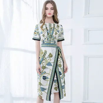 2020 Summer Fashion Runway Dress Woman Clothes Elegant Short Sleeve Bandage Vintage Print Irregular Casual Dress Female Vestidos
2020 Summer Fashion Runway Dress Woman Clothes Elegant Short Sleeve Bandage Vintage Print Irregular Casual Dress Female Vestidos