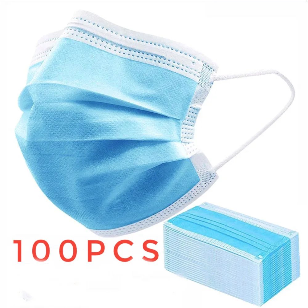 100 PCSMask Set Disposable Earloop Face Mouth Masks 3 Layers Anti-Dust Mask Safe Breathable Mouth Mask 
100 PCSMask Set Disposable Earloop Face Mouth Masks 3 Layers Anti-Dust Mask Safe Breathable Mouth Mask