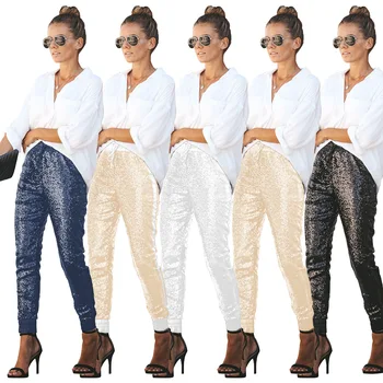 High Waist Pants Elegant Sequin Leather Patchwork Pants Casual Streetwear Women Vintage Trousers Plus Size Black
High Waist Pants Elegant Sequin Leather Patchwork Pants Casual Streetwear Women Vintage Trousers Plus Size Black
